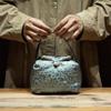 Bolsa de Tela para Guardar Set de Té de Viaje Brocado Cubierta Portátil para Exteriores Taza de Té Taza de Maestro Olla Una Bolsa de Tela Dos