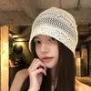 Novo Gorro de Renda de Cor Sólida para Mulheres, Fino Respirável Estilo Coreano para Primavera e Verão, Turbante para Afinar o Rosto, Chapéu Versátil