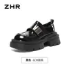 ZHR Sapatos de salto grosso com sola grossa e boca profunda para mulheres 2026 outono novo estilo versátil para o dia a dia temperamento estilo britânico sapatos de salto único