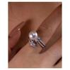 Anillo Eaby Nicho Gama Alta Exquisito Micro-pavimentado Zircón Anillo Dedo Índice Elegante Anillo Doble Capa Anillo Perla Accesorios