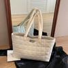 Bolsa de Hombro de Algodón a Cuadros Transfronteriza, Gran Capacidad, Hilo Bordado, Bolso Sencillo para Debajo del Brazo, Bolso de Moda de Alta Gama para Viajar, Casual