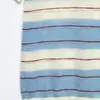Comercio Exterior Ropa de Mujer Verano Nuevo Estilo Moda Europea y Americana Simple Versátil Rayas Tejido Polo Camiseta Superior