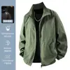 Moda Masculina Primavera 2026 Jaqueta com Gola Alta Cor Sólida Tamanho Plus Solta Corta-vento para Uso Externo Jaqueta de Secagem Rápida Tendência