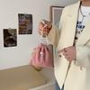 Bolsa cosmética com cordão, bolsa de tecido pequena fofa para carregar na mão, bolsa organizadora de veludo cotelê, bolsa para presente, bolsa para guardar miudezas