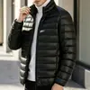 Chaqueta de algodón para hombre nueva transfronteriza, estilo clásico TK Shein de color liso con cuello alto, cálida, de negocios, para commuting, chaqueta de algodón versátil