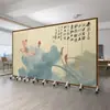 Biombo estilo chino para sala de estar y dormitorio, para bloquear la entrada, pared móvil y plegable, pintura de paisaje de oficina, biombo plegable estilo antiguo