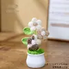 Venta al por mayor del fabricante, Plantas de Girasol Tejidas a Crochet Hechas a Mano en Maceta, Flores Artificiales Terminadas, Decoraciones para el Hogar y la Oficina, Regalos Creativos