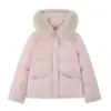 Modelo Nuevo Invierno 2026 Xiangxiesong Chaqueta Corta de Plumas para Mujer, 90% Plumón de Pato Blanco, Cuello de Piel de Zorro, Engrosada, Cálida, Abrigo con Capucha
