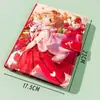 Cuaderno A5 Sakura de Hojas Sueltas Desmontable de Alta Calidad Piel Sintética Dulce Cuadrícula Cuadrada Álbum de Tarjetas Venta al Por Mayor