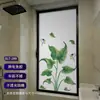 Plantas Verdes Pássaros Simples Vidro Fosco Película Adesiva Eletrostática Não Transparente Bloqueio de Luz Proteção Solar à Prova de Espionagem Proteção de Privacidade Banheiro
