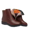 Populares 2026 Inverno Novo Sola Grossa Antiderrapante Leve Feminino Forrado com Lã Quente Sapatos de Couro Botas de Neve Sapatos Individuais