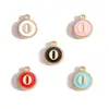 Acessórios para joias DIY pulseira de renda esmaltada dupla face brincos pequenos pingentes esmaltados 26 letras inglesas liga