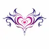 Pegatinas de tatuaje con forma de corazón de subcultura para el pecho y la parte inferior del abdomen, pegatinas temporales dulces y geniales estilo ins