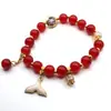 Pulsera Joyería Estilo Nacional, Pulsera Flor de Lirio del Valle Estilo Chino, Cuentas de Buda Tapa de Leche, Pulsera Flor Explosión, Cuentas Redondas de 10 mm, Pulsera de Perlas de Imitación