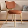 Silla Nórdica de Madera Maciza, Silla de Comedor Moderna Simple, Silla con Respaldo de Lujo Ligero para Restaurante de Celebridad de Internet Estilo Italiano, Silla Manzana Crema