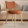 Silla Nórdica de Madera Maciza, Silla de Comedor Moderna Simple, Silla con Respaldo de Lujo Ligero para Restaurante de Celebridad de Internet Estilo Italiano, Silla Manzana Crema
