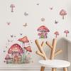 FX-E286 Pegatina de pared con diseño de seta rosa y dibujos animados para decoración de pared de dormitorio infantil