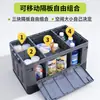 Caixa de Armazenamento para Porta-Malas de Carro com Abertura Lateral Atualizada com Divisórias, Caixa de Armazenamento para Camping ao Ar Livre, Caixa de Armazenamento Dobrável