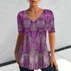 Camiseta Feminina Retrô Decote V Camiseta Harajuku Pulôver Feminino Roupa de Rua Confortável Casual Nova Verão