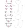 Argolas para Mamilos Transfronteiriças Europeias e Americanas, Joias para Body Piercing em Aço Inoxidável, Joias para Mamilos, Argolas para Mamilos com Zircônia, Prontas para Venda