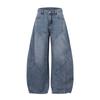 Jeans Scimitar Lavados Desconstruidos Estilo Retro Americano para Hombre y Mujer Otoño 2025 Nuevos Pantalones de Pierna Ancha Sueltos de Largo Hasta el Suelo Modernos