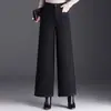 Calça Flare Feminina Nova Outono/Inverno 2026 de Lã Acetato, Calça Cropped Emagrecedora, Calça Casual Fashion e Versátil