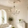 Candelabro de cristal vintage estilo francés para comedor, estudio, habitación de princesa, dormitorio romántico, luz de vela retro para sala de estar, elegante