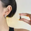 Aretes de Aro de Metal para Mujer, Nuevo Estilo Popular, Gama Alta, Lujo Ligero, Diseño de Nicho, Aretes Versátiles y Únicos