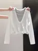 Camisa casual estilo coreano com retalhos, falsa peça dupla, manga longa para mulheres, outono, modelagem solta, elegante e emagrecedora para mulheres A13593