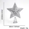 Nova estrela topper de árvore de Natal oca tridimensional Decoração de Natal Coroa de árvore Decoração Acessório de pentagrama de plástico