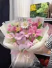 Lazo retorcido Ramo de Flores DIY Paquete de Materiales Hechos a Mano Ramo Grande Auto-hecho Rosa Degradado Ramo de Mano Regalo para Amigos Novias