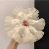 Pañuelo Cuadrado de Satén Beige de Alta Gama para Atar el Cabello con un Patrón de Estrellas, Elegante Banda Cuadrada para el Cabello para Cola de Caballo Baja