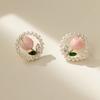 Pendientes de tulipán para mujer, bonitos y dulces pendientes de flores rosas, diseño de nicho, pendientes de perlas frescas de alta calidad.