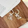 Pendientes de Esmalte con Forma de Cubito de Hielo Fresco y Transparente con Diseño Único, Pendientes Irregulares Versátiles con un Toque de Lujo