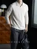 ¡Elegante sin esfuerzo! Camisa polo casual de manga larga con cuello en V para hombre, resistente a las arrugas, simple, de alta gama y perfecta como capa base para otoño e invierno