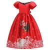 Vestido infantil nuevo de Ebay Amazon, vestido con estampado de Papá Noel para niña, vestido navideño.