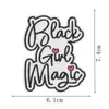 Parches Bordados de Niña Negra Europeos y Americanos de Dibujos Animados Accesorios para Ropa Parches de Tela Bordados con Letras Respaldo Adhesivo Parches Termoadhesivos Autoadhesivos