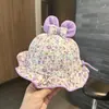 Sombrero de Bebé Estilo Delgado para Primavera y Otoño, Sombrero de Pescador con Visera para Niñas, Sombrero de Pescador Ajustable para Bebés Pequeños, Sombrero de Protección Solar Tipo Princesa con Flores