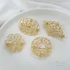 Broche de Flor de Oro Real Cladado en Cobre 14K que Conserva el Color, Accesorios para Broches, Manualidades DIY, Corsage Hecho a Mano, Materiales para Joyería Hecha a Mano