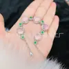 Colgante de Jade Natural Huevo de Paloma Pequeño Pulsera de Calcedonia para Mujer Plateada Incrustada Comparable a Pulsera de Jade