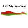 Cebo Suave Tpr Cola en T Señuelo de Agua Flotante Gusano Suave Paquete de 6 Hombre6Cm8Cm10Cm Minnowz Zman Cebo Suave