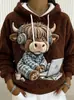 Novo moletom de flanela feminino para o dia a dia com um design fofo de cachorrinho, confortável e casual, perfeito para o outono e inverno