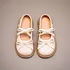 Zapatos para niñas, zapatos de cuero para niños, nuevo modelo de otoño 2026, suela blanda, antideslizantes, zapatos planos versátiles de princesa con lazo dulce