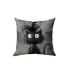Funda de Almohada de Pelo de Gato Frito Temu Negra Gatito Lindo Cojín Hogar Sala de Estar Cojín de Sofá Admite Personalización