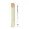 Extractor de Espinillas Negro de Doble Cabeza de Acero Inoxidable para Limpieza Facial, Raspador Manual para Acné, Limpiador de Poros, Herramienta Extractor de Espinillas