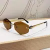Gafas de Sol de Moda Nuevas Más Vendidas Marca de Tendencia Versátiles Sin Montura Forma de Rombo Estilo Ins Europeo y Americano Gafas Personalizadas de Protección Solar