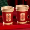 Copos de papel de casamento banquete de casamento engrossado copos de casamento descartáveis casamento em casa copos de água festivos vermelhos suprimentos de casamento