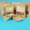 Saco para Embalagem de Alimentos Papel Kraft Revestido à Prova de Óleo Saco com Fundo Quadrado para Armazenamento Embalagem para Assados Takeaway Saco de Papel Biodegradável Ecológico