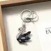 Pingente de Chaveiro de Cisne Pequeno com Pedras de Diamante Fofo para Carro de Mulheres, Acessório de Bolsa, Argola de Chaveiro de Cisne Branco em Liga de Zinco