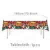 Nova toalha de mesa decorativa de festa de fim de ano com tema natalino transfronteiriça, toalha de mesa PE para arranjo de festa descartável